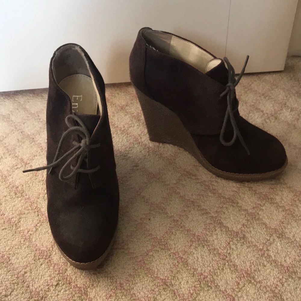 Enzo Angiolini Brown Suede Booties